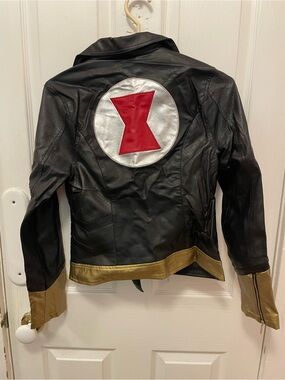 Hot Topic Marvel Black Widow pleather biker jacket